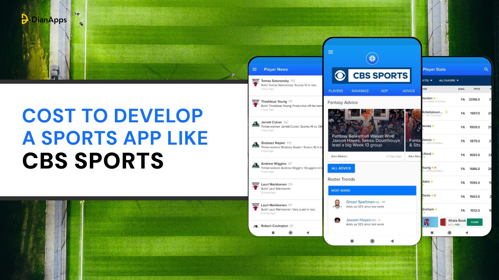 Cost to develop a sports app like CBS Sports