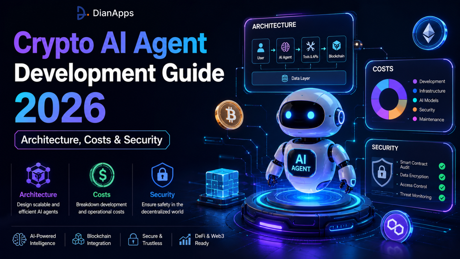 Crypto AI Agent Development Guide 2026: Architecture, Costs & Security