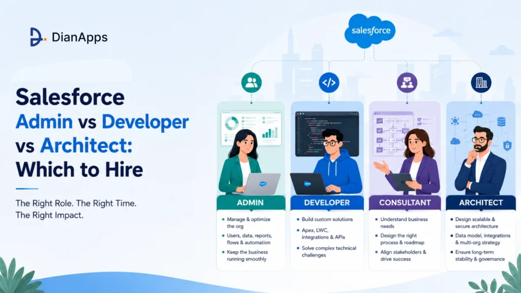 Salesforce Admin vs Developer vs Architect vs Consultant: Which Role Do You Actually Need?